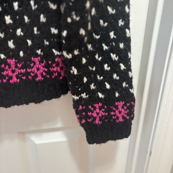 J Crew Jacquard Faie isle sweater Black,Small, Preppy. Cabincore, Wool, Holiday - Picture 16 of 16